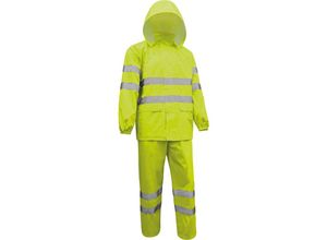 6933157013064 - Trizeratop - Arbeitsjacke Regenjacke + Regenhose Warnschutz-Regenanzug Gelb Größe xxxl - gelb