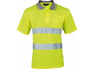 6933157014436 - Vizwell - Poloshirt VWP1B Piqué leuchtgelb l