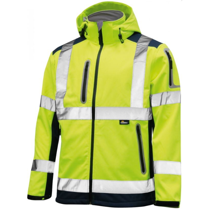 6933157034045 - vizwell Warnschutz-Softshell Jacke 100% Polyester 3-Lagenlaminat   So