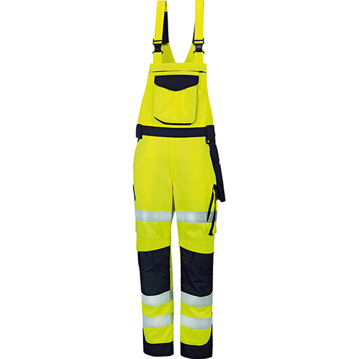 6933157045737 - vizwell Warnschutz-Kontrast-Latzhose SIGNAL 60% Baumwolle   40% Polye