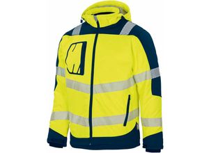 6933157060334 - Vizwell Winter-Kontrast-Softshelljacke VW268BYL Gr L leuchtgelb-marine