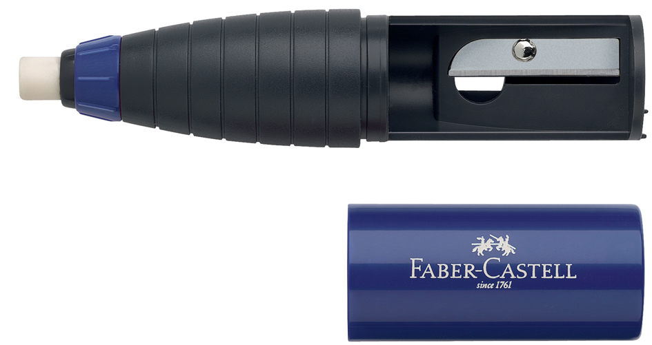 6933256611703 - FABER-CASTELL Radierer-Spitzer-Kombination rot   blau