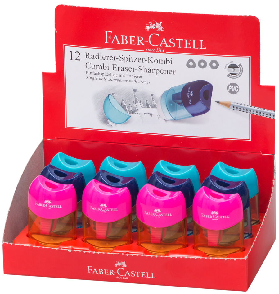 6933256640666 - FABER-CASTELL Radierer-Spitzer-Kombi Mini im Display