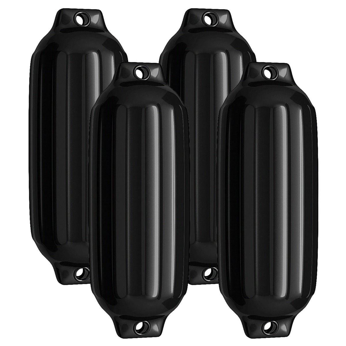 6933315523053 - 4er Set Fender für Boote - PVC - 58 x 165 cm - Schwarz