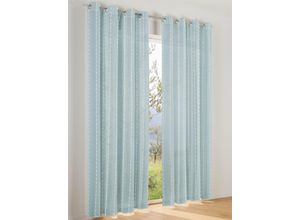 6933897918223 - Gardine HEINE HOME Gardinen Gr 225 cm Multifunktionsband 135 cm blau (türkis) Halbtransparente Gardinen