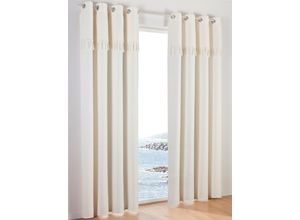 6933897920349 - Vorhang HEINE HOME Gr 1 beige (natur) Gardinen 145cm Ösen Ösen 135cm Polyester B135cm H145cm