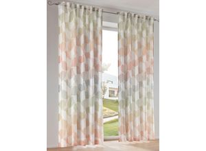 6933897922893 - Gardine HEINE HOME Gr 4 bunt (beige bunt) Gardinen 245cm Ösen Multifunktionsband 135cm Polyester B135cm H245cm