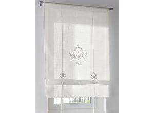 6933897923081 - Raffrollo HEINE HOME Raffrollos Gr 140 cm Stangendurchzug 80 cm weiß (offwhite)