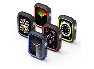6934913021248 - Bamo – Harte PC-Schutzhülle für Apple Watch Series 7 8 9 45 mm Schwarz Blau