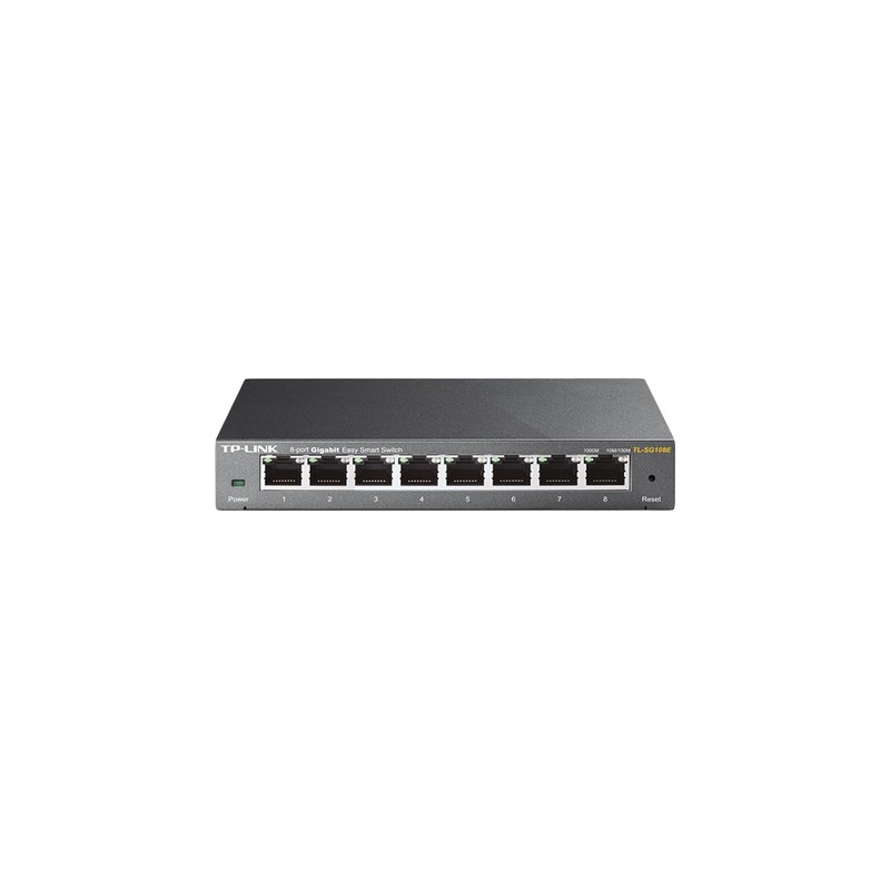 6935364021856 - TP-LINK 8-Port Gigabit Easy Smart Switch 8 10 100 1000Mbps RJ45 ports MTU Port Tag-based VLAN QoS IGMP Snooping (TL-SG108E)