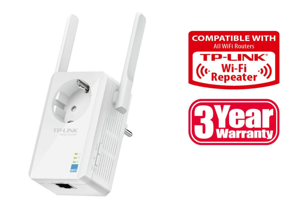 6935364071158 - TP-LINK 300Mbps Wireless N Wall Plugged Range Extender with Pass Through Atheros 2T2R 24GHz 80211n g b Range extender mode high gain external