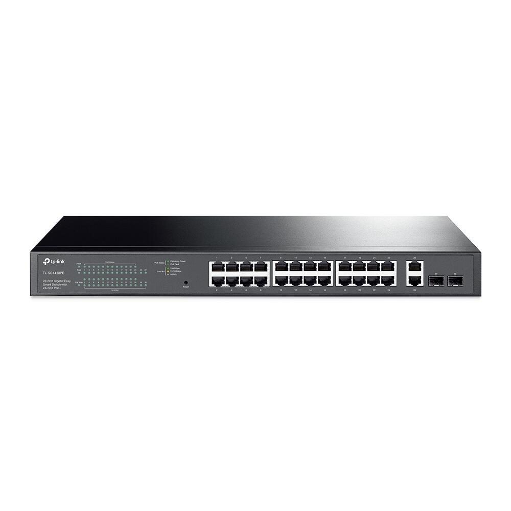 6935364072209 - TL-SG1428PE - Switch - Smart - 24 x 10 100 1000 (PoE+) + 2 x 10 100 1000 - an Rack montierbar - PoE+ (250 W)