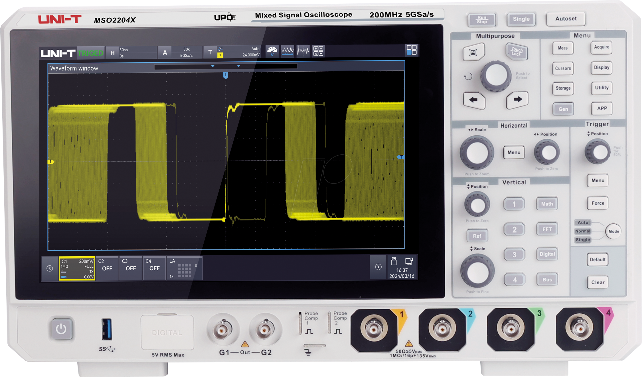 6935750522066 - UT MSO2204X - Mixed-Signal-Oszilloskop MSO2204X 200 MHz 4+16 Kanäle