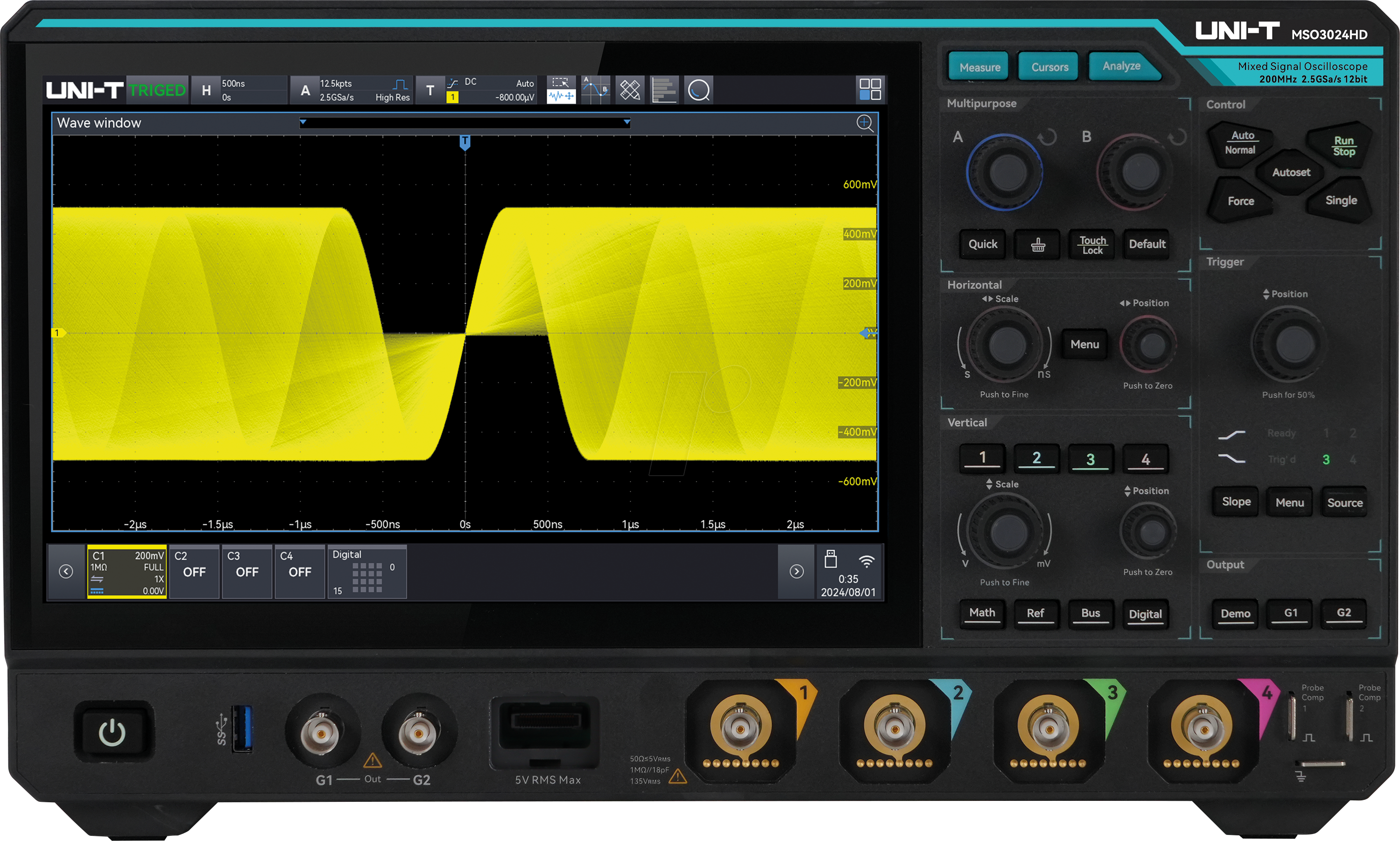 6935750530481 - UT MSO3024HD - Mixed-Signal-Oszilloskop MSO3024HD 200 MHz 4 + 16 Kanäle