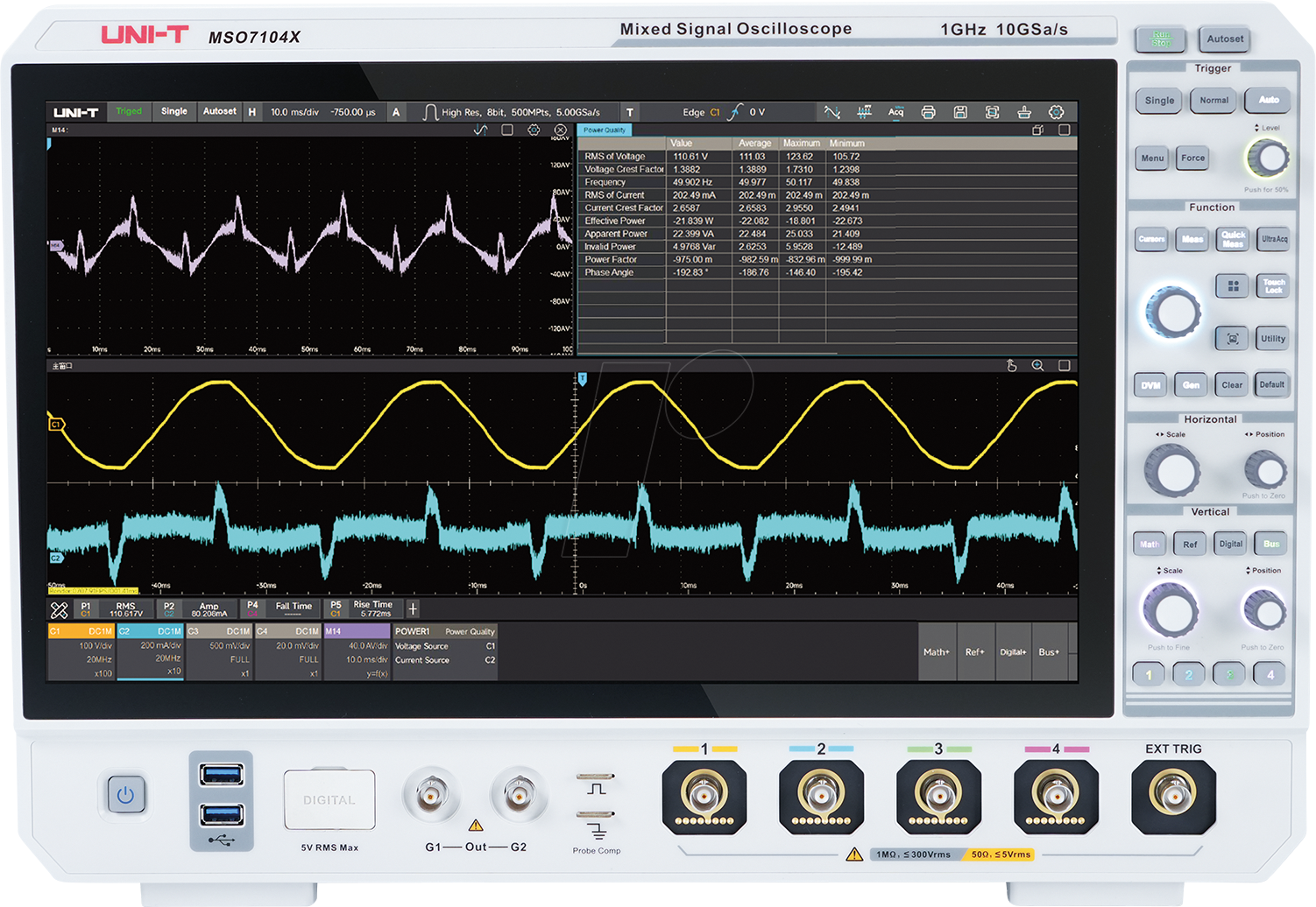 6935750571170 - UT MSO7104X - Mixed-Signal-Oszilloskop MSO7104X 1 GHz 4+16 Kanäle