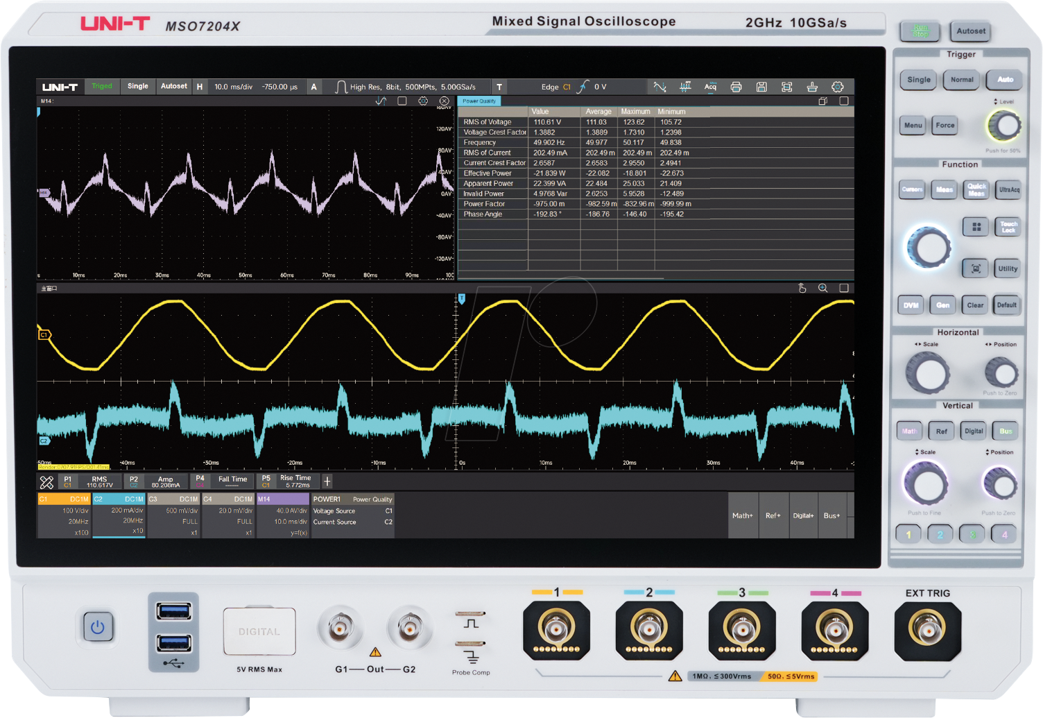 6935750572061 - UT MSO7204X - Mixed-Signal-Oszilloskop MSO7204X 2 GHz 4+16 Kanäle