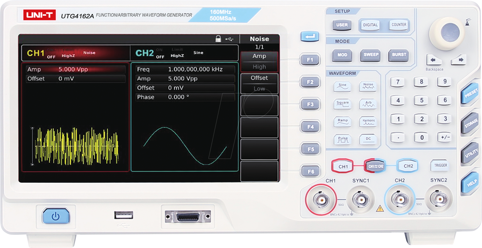 6935750590782 - UT UTG4162A - Funktionsgenerator 160 MHz 2 Kanäle