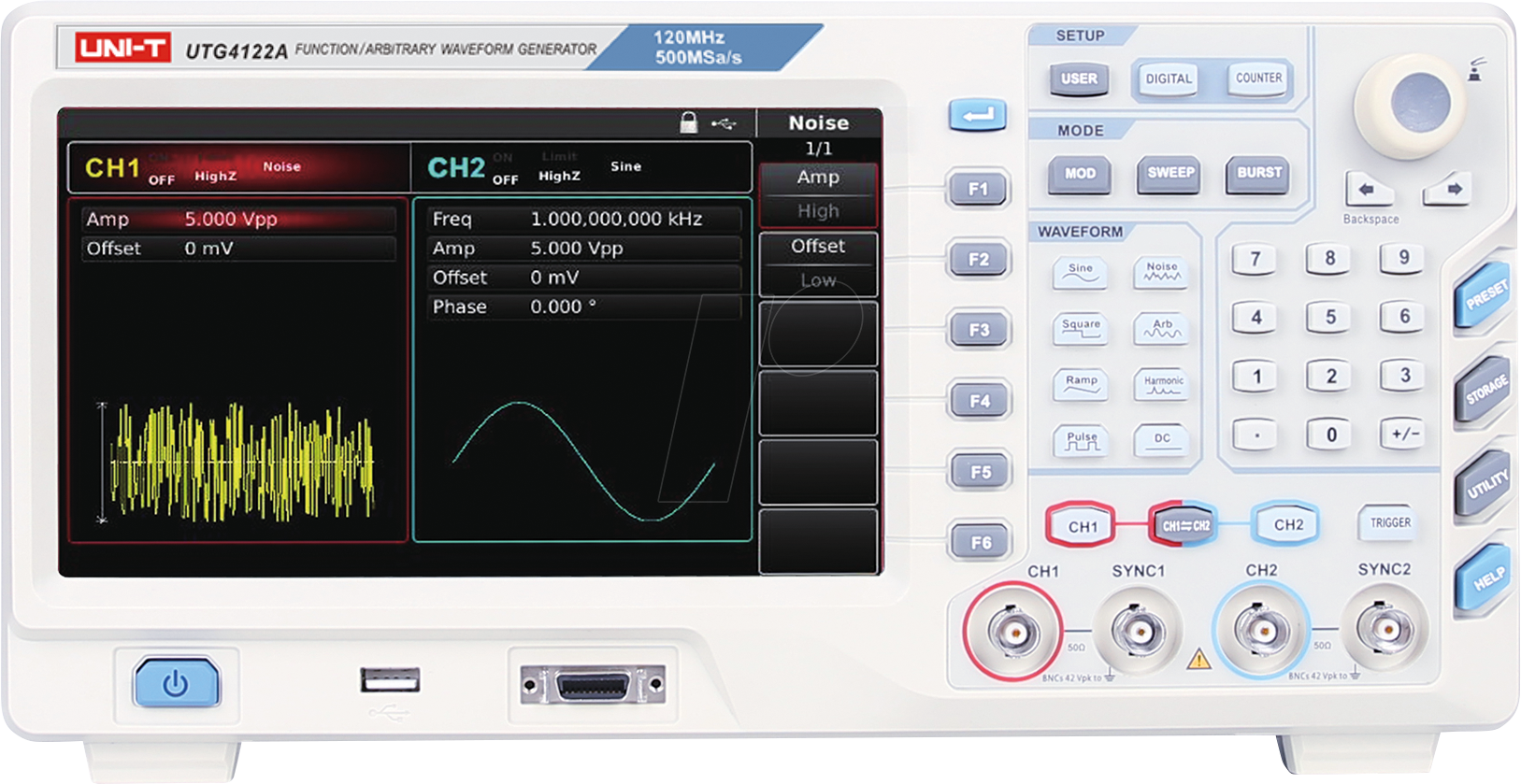 6935750590799 - UT UTG4122A - Funktionsgenerator 120 MHz 2 Kanäle