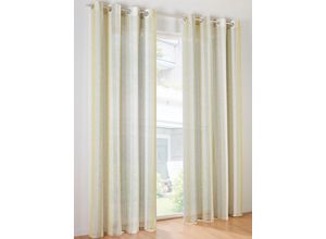 6936782366314 - Gardine HEINE HOME Gardinen Gr 145 cm Ösen Ösen 140 cm beige (natur grün)