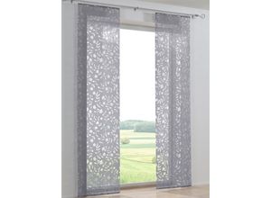 6936782370571 - Schiebegardine HEINE HOME Gardinen Gr 175 cm Klettband 57 cm grau (dunkelgrau) Schiebegardinen halbtransparent