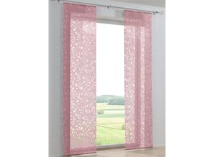 6936782370601 - Schiebegardine HEINE HOME Gardinen Gr 145 cm Klettband 57 cm lila (mauve) Schiebegardinen halbtransparent