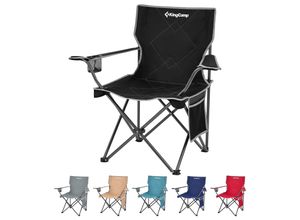 6936876821323 - KINGCAMP Camping Stuhl Tanger Faltstuhl XL Strand Klappstuhl Leicht Stahl 100 kg Farbe black