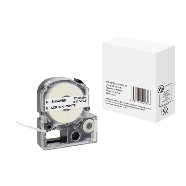 6937173442143 -  Schriftband WBEPRLLK4WBNWT 12mm x 9m schwarz weiß  6937173442143 without brand