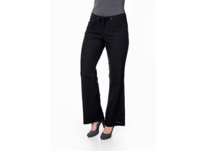 6937436504663 - Große Größen Weite Bootcut-Hose mit Leinen-Anteil schwarz Gr21