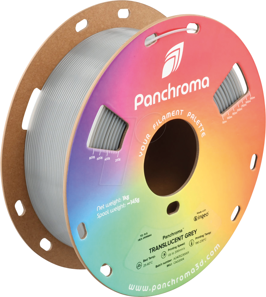 6938936714385 - POLYMAKER CA2004 - Filament Panchroma PLA Translucent Grey 175 mm 1 kg 6938936714385 - POLYMAKER CA2004 - Filament Panchroma PLA Translucent Grey 175 mm 1 kg