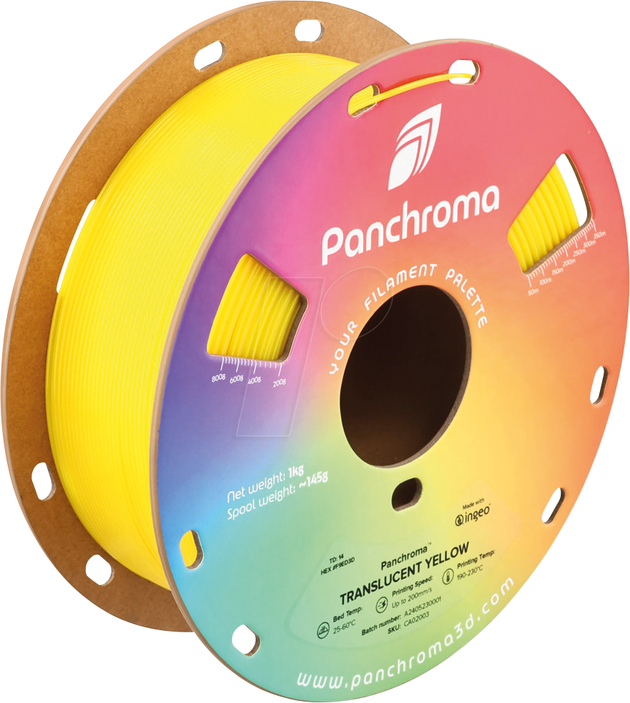6938936714392 - POLYMAKER CA2003 - Filament Panchroma PLA Translucent Yellow 175 mm 1 kg 6938936714392 - POLYMAKER CA2003 - Filament Panchroma PLA Translucent Yellow 175 mm 1 kg