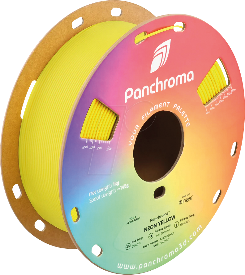 6938936714422 - POLYMAKER CA2007 - Filament Panchroma PLA Neon Yellow 175 mm 1 kg