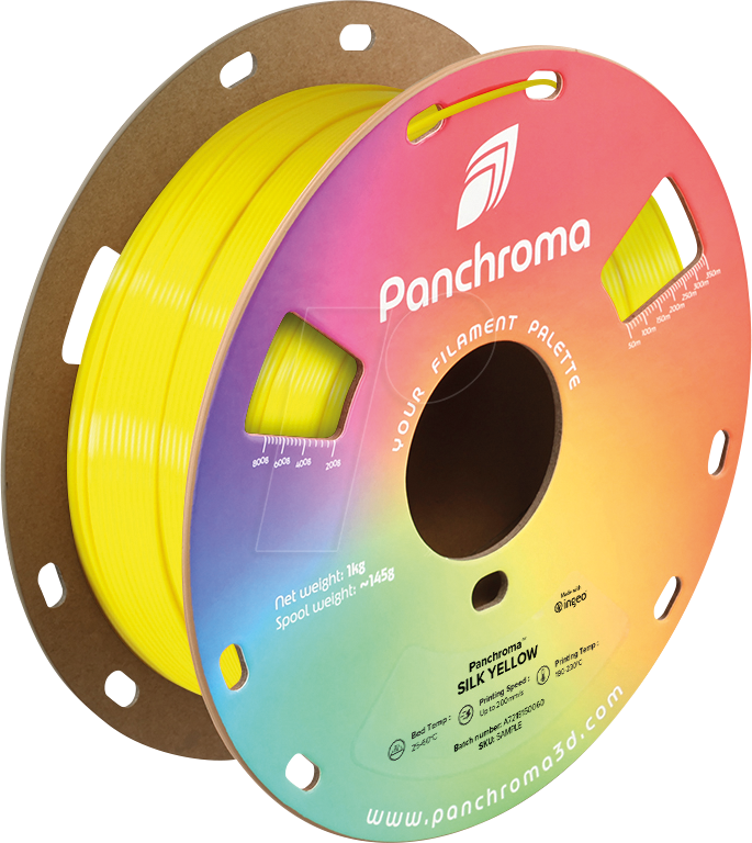 6938936715702 - POLYMAKER CA3021 - Filament Panchroma PLA Silk Yellow 175 mm 1 kg