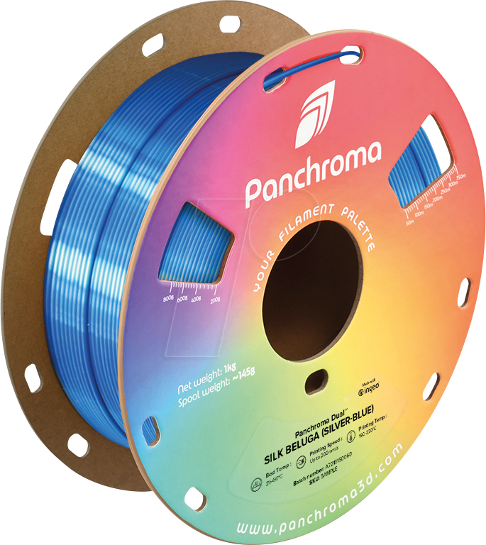 6938936715931 - POLYMAKER CA3024 - Filament Panchroma PLA Dual Silk Beluga 175 mm 1 kg