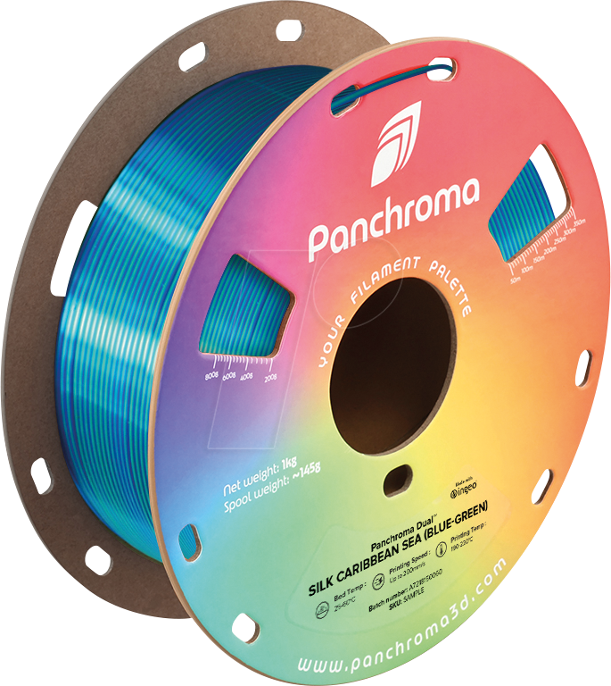 6938936715948 - POLYMAKER CA3025 - Filament Panchroma PLA Dual Silk Caribbean Sea 175 mm 1 kg
