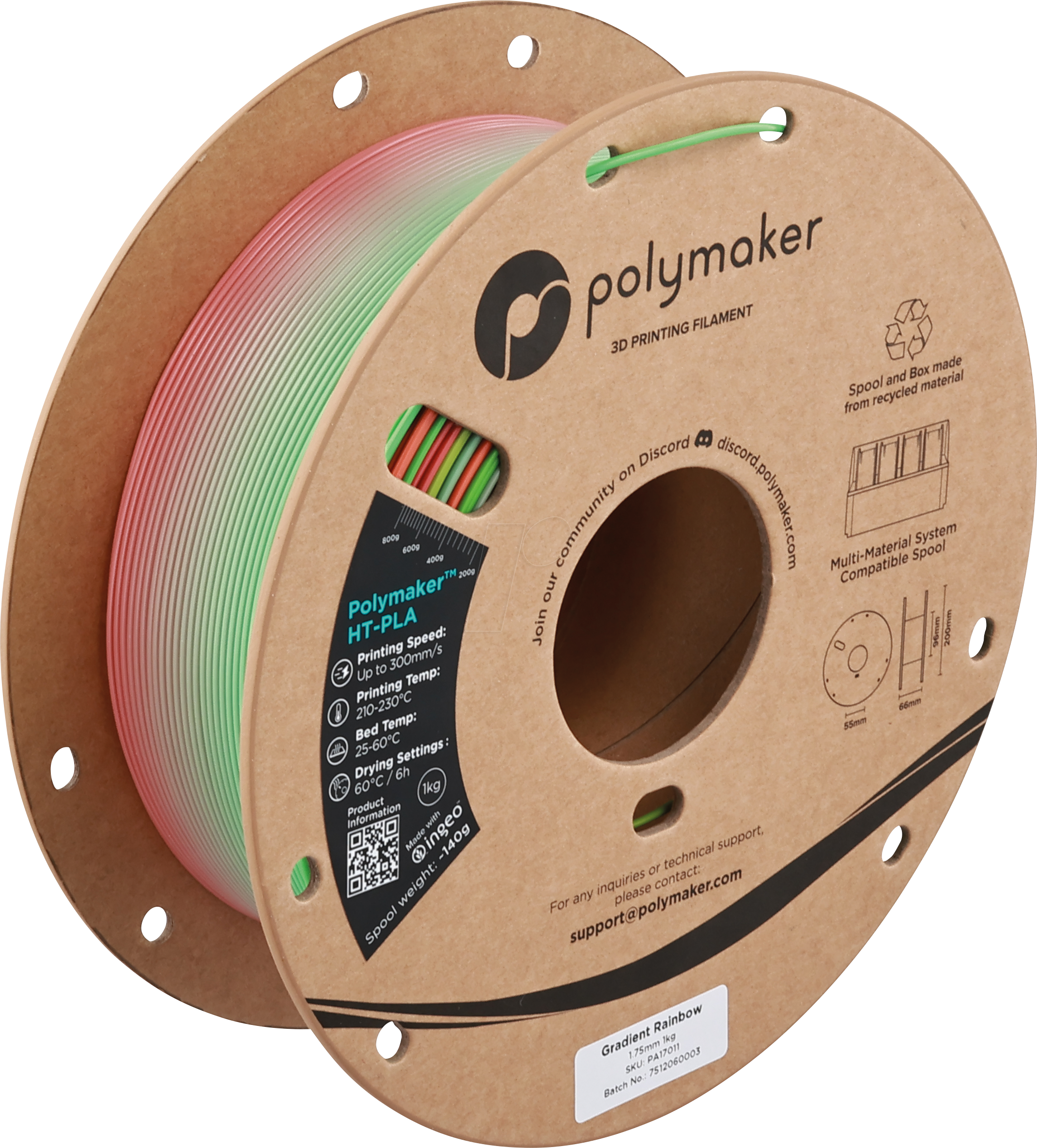 6938936716341 - POLYMAKER A17011 - Filament HT-PLA Gradient Rainbow 175 mm 1kg