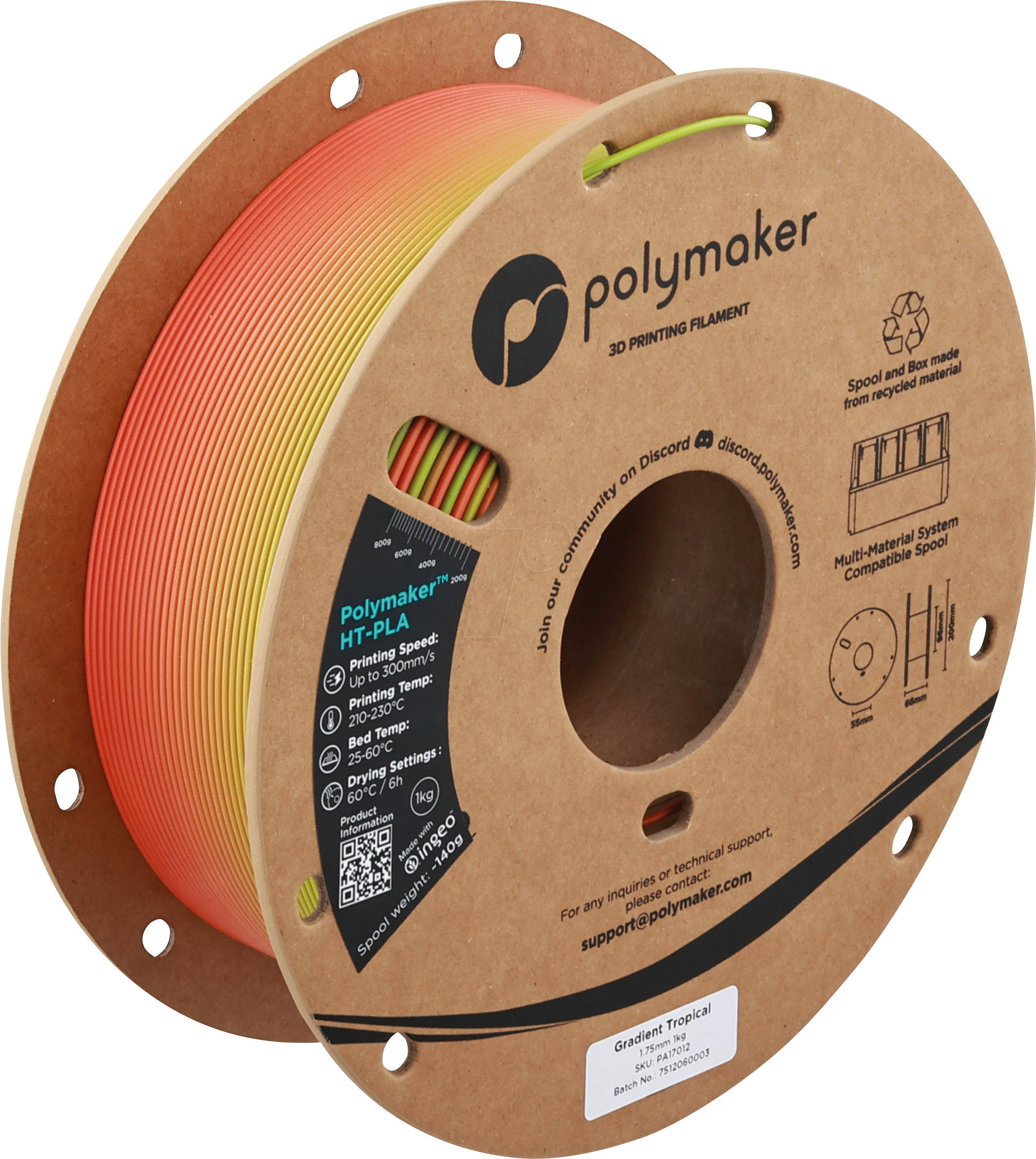6938936716358 - POLYMAKER A17012 - Filament HT-PLA Gradient Tropical 175 mm 1kg