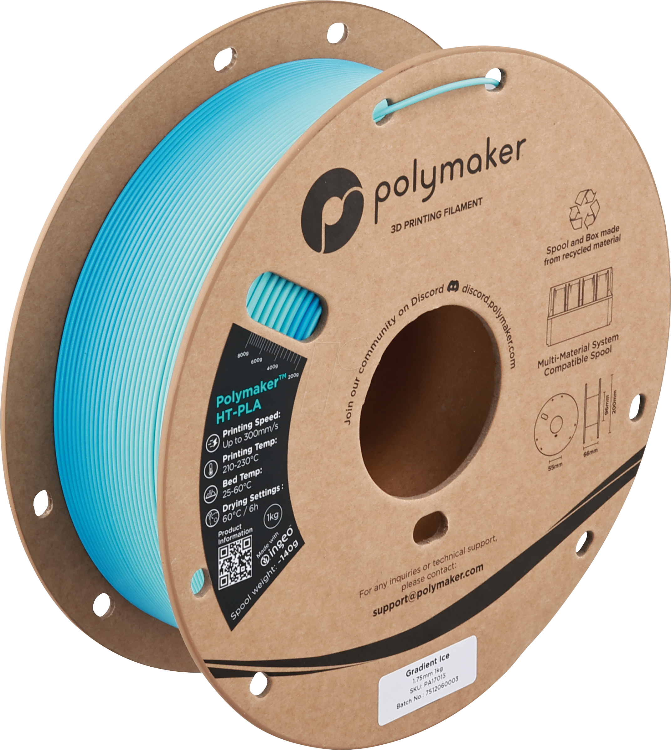 6938936716365 - POLYMAKER A17013 - Filament HT-PLA Gradient Ice 175 mm 1kg