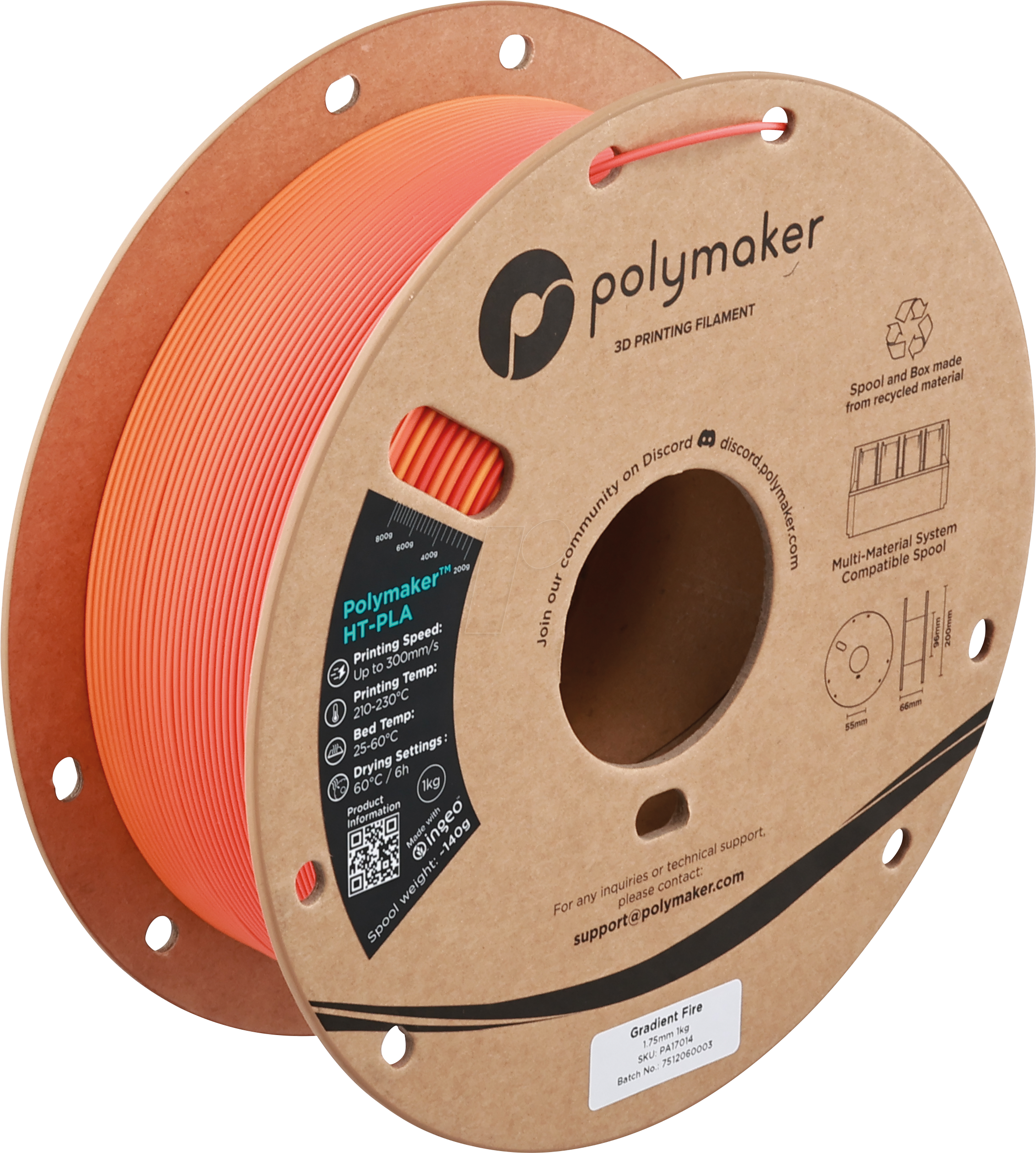 6938936716372 - POLYMAKER A17014 - Filament HT-PLA Gradient Fire 175 mm 1kg