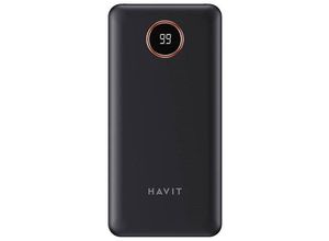 6939119041199 - Havit PB74 Powerbank Externer Akku 10000mAh + USB-C iOS Micro USB Kabel mit Doppeltaschenlampe Schwarz