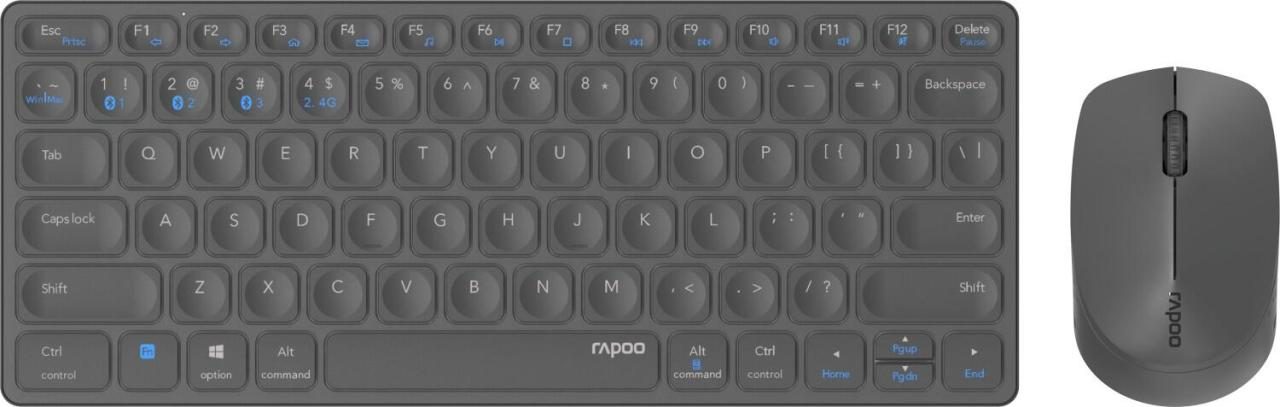 6940056135537 - RAPOO 9600M SW - Tastatur- Maus-Kombination Bluetooth Funk dunkelgrau DE