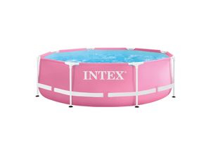 6941057423357 - INTEX 28292GN - Pink Metal Frame Pool (244x76cm) inkl Filterpumpe Swimmingpool Planschbecken