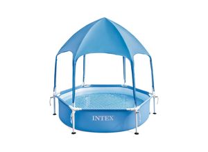 6941057426037 - INTEX 28209NP - Metal Frame Pool mit Überdachung (183x38cm) mit Wassersprüher Kinderpool Planschbecken