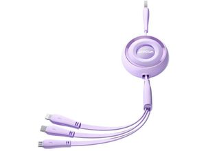 6941237121028 - S-A40 Colourful Series 3in1 ausziehbares Kabel usb-a auf usb-c   iPhone   microUSB 1 m Lila - Joyroom