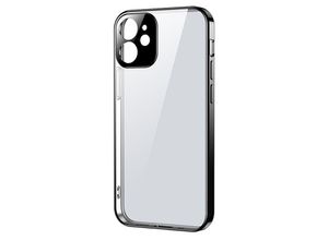 6941237131225 - Ultradünne transparente Hülle mit Metallrahmen für iPhone 12 mini schwarz