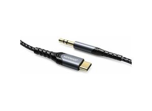 6941237136749 - Joyroom Stereo Audio AUX Kabel 35 mm Mini-Buchse auf USB Typ C kompatibel mit Smartphones Smartphones 2 m schwarz