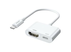 6941237153449 - Adapter iPhone (männlich) auf digitales hdmi (weiblich) + iPhone (weiblich) FullHD 1080p 60Hz weiß Adapter - Joyroom