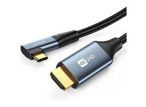 6941237165299 - USB-C - HDMI-Kabel Joyroom SY-20C1 abgewinkelt 4K 60Hz 2m – grau