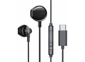 6941237167347 - Joyroom In-Ear USB Typ-C Ohrhörer mit Fernbedienung USB-C Anschluss Kopfhörer Schwarz