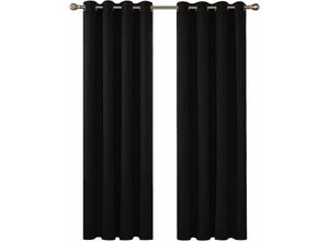 6941250231957 - Deconovo - Vorhang Blickdicht Vorhänge Wohnzimmer Gardinen mit Ösen Verdunklungsvorhänge Thermovorhang Kälteschutz Schallschutz Vorhang 2er Set