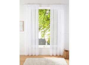 6941446600512 - Gardine MY HOME REGINA Gardinen Gr 145 cm Multifunktionsband 140 cm weiß Badezimmergardinen Gardine Transparent Leinenoptik Polyester 2-er Set